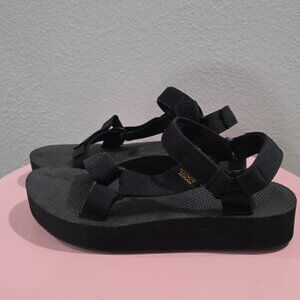 NWOT Teva Womens Midform Universal Black Strappy Sandals size 7